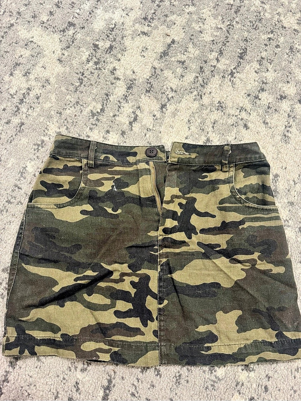 Brooklyn Karma Camo Mini Skirt Green & Black